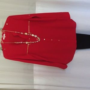 Red blouse by Calvin Klein